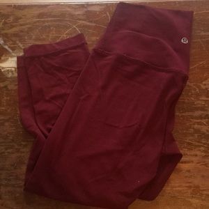 Lululemon align crops— deep rouge